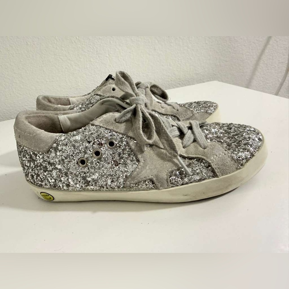 Golden Goose Kids Silver Glitter Sneakers